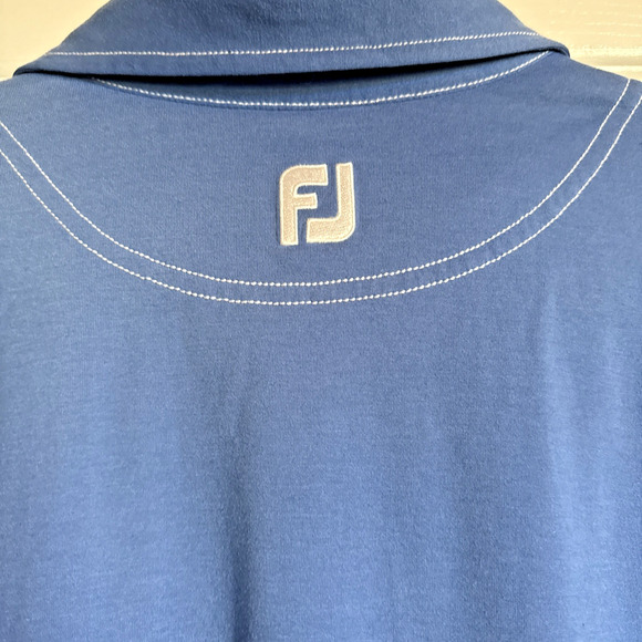 FootJoy Short Sleeve Golf Polo Shirt Men's Blue Size Large L FJ Contrast Stitch - Picture 10 of 11
